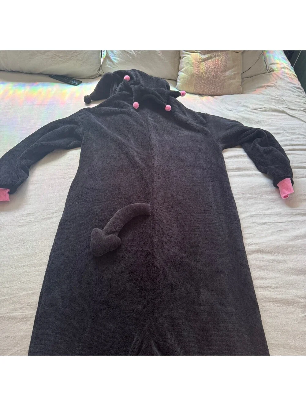 Official Sanrio Kuromi Kigurumi Fleece Onesie Pajama Costume Hooded One Size